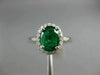 1.29CT DIAMOND & AAA OVAL EMERALD 14K WHITE GOLD 3D HALO CLASSIC ENGAGEMENT RING