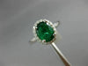 1.29CT DIAMOND & AAA OVAL EMERALD 14K WHITE GOLD 3D HALO CLASSIC ENGAGEMENT RING