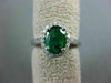 1.29CT DIAMOND & AAA OVAL EMERALD 14K WHITE GOLD 3D HALO CLASSIC ENGAGEMENT RING