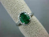 1.29CT DIAMOND & AAA OVAL EMERALD 14K WHITE GOLD 3D HALO CLASSIC ENGAGEMENT RING