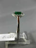 1.29CT DIAMOND & AAA OVAL EMERALD 14K WHITE GOLD 3D HALO CLASSIC ENGAGEMENT RING