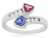 .70CT DIAMOND & AAA TANZANITE PINK SAPPHIRE 14KT WHITE GOLD 3D CRISS CROSS RING