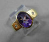 ESTATE LARGE 1.34CT DIAMOND & AAA AMETHYST 14K YELLOW GOLD SOLITAIRE RING #21930