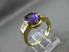 ESTATE LARGE 1.34CT DIAMOND & AAA AMETHYST 14K YELLOW GOLD SOLITAIRE RING #21930