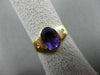 ESTATE LARGE 1.34CT DIAMOND & AAA AMETHYST 14K YELLOW GOLD SOLITAIRE RING #21930