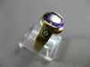 ESTATE LARGE 1.34CT DIAMOND & AAA AMETHYST 14K YELLOW GOLD SOLITAIRE RING #21930