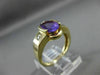 ESTATE LARGE 1.34CT DIAMOND & AAA AMETHYST 14K YELLOW GOLD SOLITAIRE RING #21930