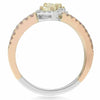 1.04CT WHITE YELLOW & PINK DIAMOND 18KT TRI COLOR GOLD 3 STONE ANNIVERSARY RING