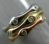 ESTATE WIDE .54CT DIAMOND 14KT TRI COLOR GOLD 3D ETOILE ETERNITY STACKABLE RING