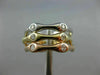 ESTATE WIDE .54CT DIAMOND 14KT TRI COLOR GOLD 3D ETOILE ETERNITY STACKABLE RING