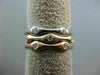 ESTATE WIDE .54CT DIAMOND 14KT TRI COLOR GOLD 3D ETOILE ETERNITY STACKABLE RING