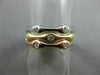 ESTATE WIDE .54CT DIAMOND 14KT TRI COLOR GOLD 3D ETOILE ETERNITY STACKABLE RING