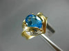 ESTATE 2.53CT DIAMOND & AAA OVAL BLUE TOPAZ 14K 2 TONE 3D HEART SHAPE LOVE GOLD