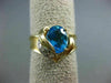 ESTATE 2.53CT DIAMOND & AAA OVAL BLUE TOPAZ 14K 2 TONE 3D HEART SHAPE LOVE GOLD