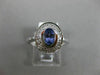 WIDE 1.16CT DIAMOND & AAA OVAL TANZANITE 14KT WHITE GOLD 3D HALO ENGAGEMENT RING