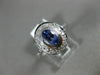 WIDE 1.16CT DIAMOND & AAA OVAL TANZANITE 14KT WHITE GOLD 3D HALO ENGAGEMENT RING