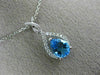 1.48CT DIAMOND & AAA PEAR SHAPE BLUE TOPAZ 14KT WHITE GOLD 3D TEAR DROP PENDANT