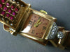ANTIQUE BULOVA 2.55CT OLD MINE DIAMOND & AAA RUBY 14KT ROSE GOLD WATCH BRACELET