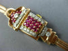 ANTIQUE BULOVA 2.55CT OLD MINE DIAMOND & AAA RUBY 14KT ROSE GOLD WATCH BRACELET