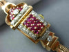 ANTIQUE BULOVA 2.55CT OLD MINE DIAMOND & AAA RUBY 14KT ROSE GOLD WATCH BRACELET
