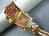ANTIQUE BULOVA 2.55CT OLD MINE DIAMOND & AAA RUBY 14KT ROSE GOLD WATCH BRACELET