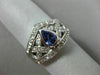 WIDE .63CT DIAMOND & AAA PEAR SHAPE TANZANITE 14KT WHITE GOLD 3D BUTTERFLY RING