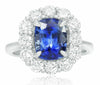 LARGE 5.11CT DIAMOND & AAA CASHMERE SAPPHIRE 18KT WHITE GOLD 3D ENGAGEMENT RING