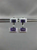1.75CT DIAMOND & AAA AMETHYST 14KT WHITE GOLD MILGRAIN ILLUSION HANGING EARRINGS