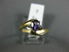0.52CT DIAMOND & AAA PEAR SHAPE AMETHYST 14KT YELLOW GOLD 3D 3 STONE PROMISE RING