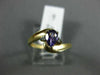 0.52CT DIAMOND & AAA PEAR SHAPE AMETHYST 14KT YELLOW GOLD 3D 3 STONE PROMISE RING