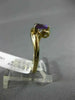 0.52CT DIAMOND & AAA PEAR SHAPE AMETHYST 14KT YELLOW GOLD 3D 3 STONE PROMISE RING