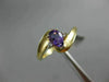 0.52CT DIAMOND & AAA PEAR SHAPE AMETHYST 14KT YELLOW GOLD 3D 3 STONE PROMISE RING