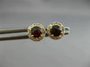 ESTATE .68CT DIAMOND & AAA GARNET 14KT YELLOW GOLD ROUND HALO STUD EARRINGS