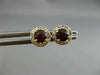 ESTATE .68CT DIAMOND & AAA GARNET 14KT YELLOW GOLD ROUND HALO STUD EARRINGS