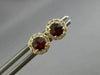 ESTATE .68CT DIAMOND & AAA GARNET 14KT YELLOW GOLD ROUND HALO STUD EARRINGS