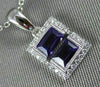 .72CT DIAMOND & AAA AMETHYST 14K WHITE GOLD 3D RECTANGULAR ILLUSION LOVE PENDANT