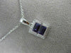 .72CT DIAMOND & AAA AMETHYST 14K WHITE GOLD 3D RECTANGULAR ILLUSION LOVE PENDANT