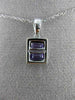 .72CT DIAMOND & AAA AMETHYST 14K WHITE GOLD 3D RECTANGULAR ILLUSION LOVE PENDANT