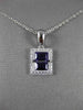 .72CT DIAMOND & AAA AMETHYST 14K WHITE GOLD 3D RECTANGULAR ILLUSION LOVE PENDANT