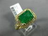 LARGE 3.01CT DIAMOND & AAA COLOMBIAN EMERALD 18KT YELLOW GOLD 3D ENGAGEMENT RING