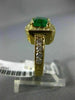 LARGE 3.01CT DIAMOND & AAA COLOMBIAN EMERALD 18KT YELLOW GOLD 3D ENGAGEMENT RING