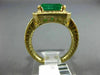 LARGE 3.01CT DIAMOND & AAA COLOMBIAN EMERALD 18KT YELLOW GOLD 3D ENGAGEMENT RING