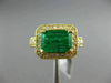 LARGE 3.01CT DIAMOND & AAA COLOMBIAN EMERALD 18KT YELLOW GOLD 3D ENGAGEMENT RING