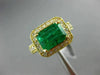 LARGE 3.01CT DIAMOND & AAA COLOMBIAN EMERALD 18KT YELLOW GOLD 3D ENGAGEMENT RING