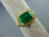 LARGE 3.01CT DIAMOND & AAA COLOMBIAN EMERALD 18KT YELLOW GOLD 3D ENGAGEMENT RING