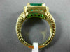 LARGE 3.01CT DIAMOND & AAA COLOMBIAN EMERALD 18KT YELLOW GOLD 3D ENGAGEMENT RING