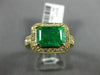 LARGE 3.01CT DIAMOND & AAA COLOMBIAN EMERALD 18KT YELLOW GOLD 3D ENGAGEMENT RING