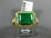LARGE 3.01CT DIAMOND & AAA COLOMBIAN EMERALD 18KT YELLOW GOLD 3D ENGAGEMENT RING