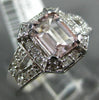 WIDE 1.30CT DIAMOND & AAA MORGANITE 14K WHITE GOLD HALO FILIGREE ENGAGEMENT RING