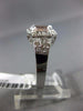 WIDE 1.30CT DIAMOND & AAA MORGANITE 14K WHITE GOLD HALO FILIGREE ENGAGEMENT RING
